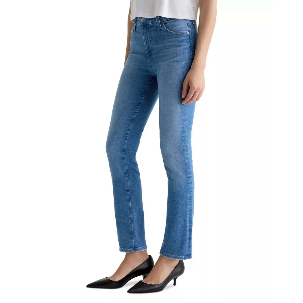 AG Adriano Goldschmied Mari High Rise Slim Straight Jeans in Minimalist Size 32